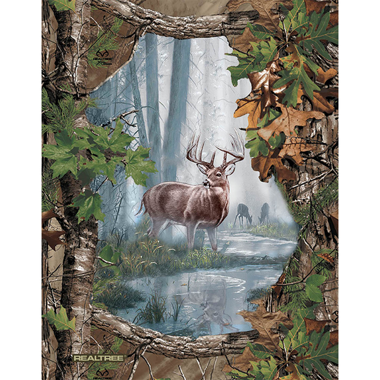 Realtree Buck Stag Deer Antlers Panel 36" Print Concepts Cotton Fabric PC-10244-X