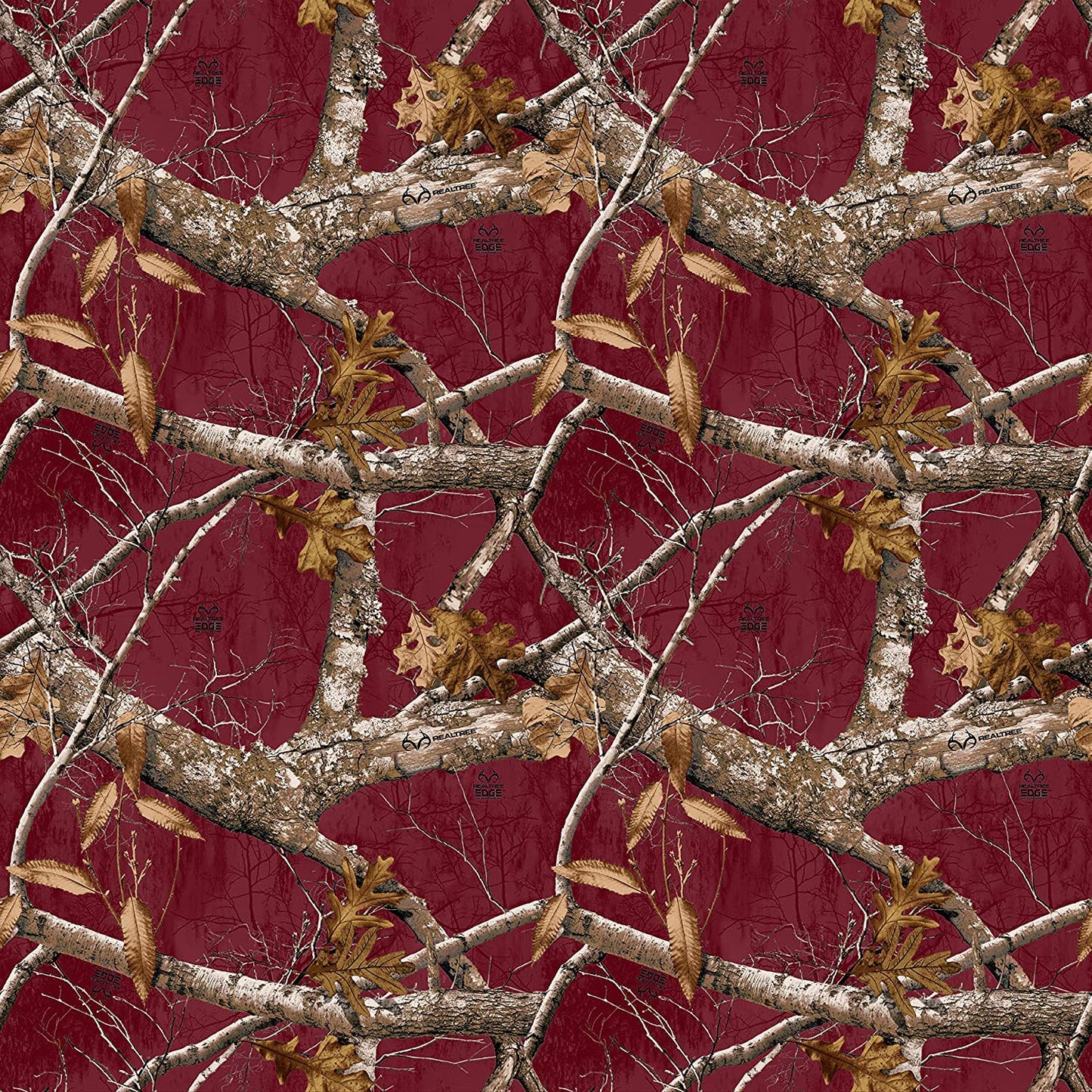 Realtree Edge Allover Merlot Wine Dark Red Print Concepts Cotton Fabric PC-10348-MER