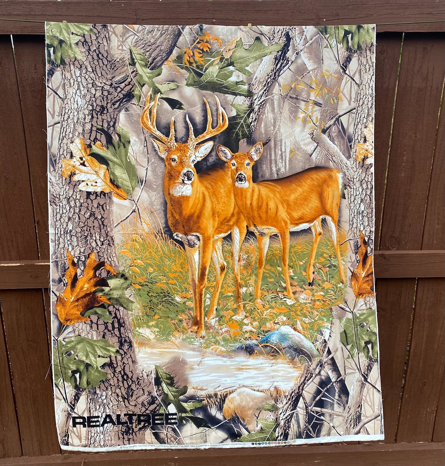 Realtree New Whitetail Buck & Doe Deer Panel 36" Print Concepts Cotton Fabric Realtree-9903-Deer Panel