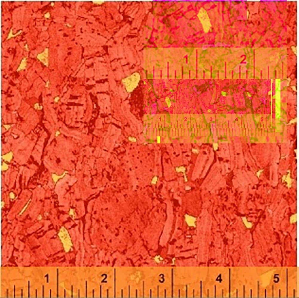 Recorked Phoenix Orange Metallic Cotton Fabric WF-50992M-13