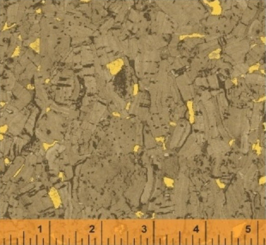 Recorked Toast Gold Metallic Windham Cotton Fabric WF-50992M-4