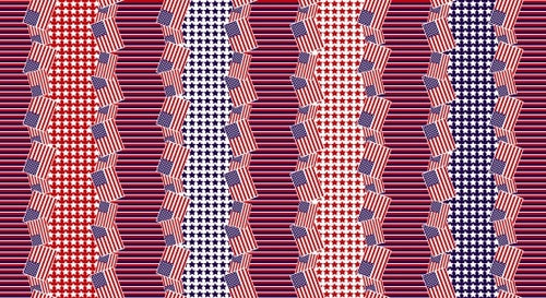 Red White Starry Blue Border Stripe Studio E Cotton Fabric SE-3984-78