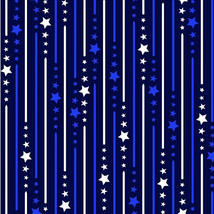 Red White Blue Star Stripe Navy Blue Oasis Cotton Fabric