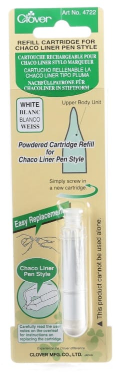 Refill Cartridge Chaco Liner Pen Style White Clover Needlecraft CN-4722 | US Fabric Shop