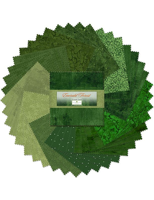 Emerald Forest 5" Squares Karat Gems Revised 4/5/24 Wilmington Prints Cotton Fabric