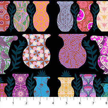 Rhapsody Anniversary Vase Multi Black Anna Maria Parry Northcott Cotton Fabric NC-AMT173-99