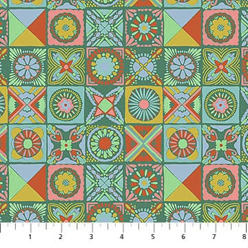 Rhapsody Cottage Kitchen Jade Green Anna Maria Parry Northcott Cotton Fabric NC-AMT168-74V | US Fabric Shop
