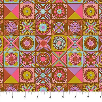 Rhapsody Cottage Kitchen Rust Orange Anna Maria Parry Northcott Cotton Fabric NC-AMT168-37C | US Fabric Shop