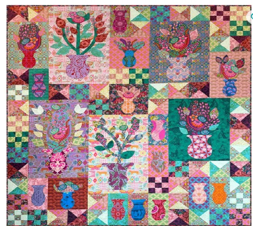 Rhapsody Digital Quilt Top 72"x 84" Anna Maria Parry Northcott Cotton Fabric NC-DQAMT067