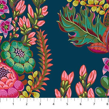 Rhapsody Mosaic in Outstretched Azure Blue Anna Maria Parry Northcott Cotton Fabric NC-AMT170-49C | US Fabric Shop