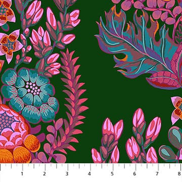 Rhapsody Mosaic in Outstretched Forest Green Anna Maria Parry Northcott Cotton Fabric NC-AMT170-78L | US Fabric Shop