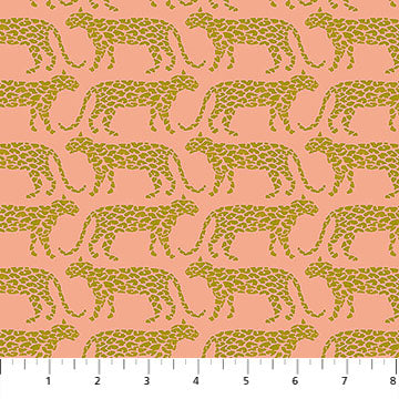 Rhapsody Saunter Leopards Powder Pink Anna Maria Parry Northcott Cotton Fabric NC-AMT172-23V