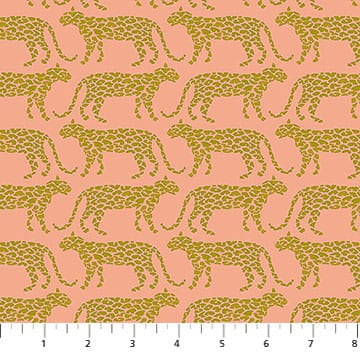 Rhapsody Saunter Leopards Powder Pink Anna Maria Parry Northcott Cotton Fabric NC-AMT172-23V | US Fabric Shop