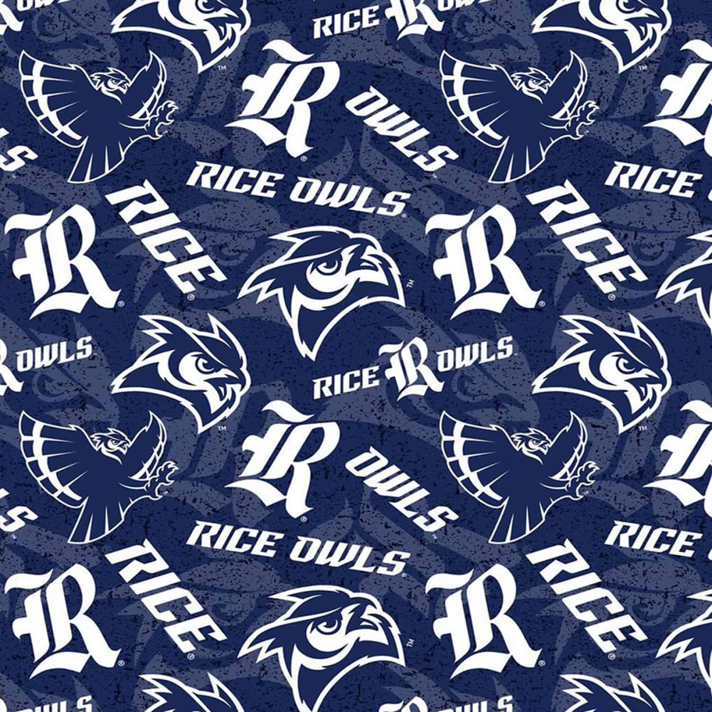 Rice Owls NCAA College Tone on Tone Sykel Cotton Fabric RIC-1178