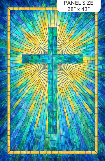 Risen Panel 28" Blue Multi Deborah Edwards Northcott Fabrics Cotton Fabric NC-DP28660-48