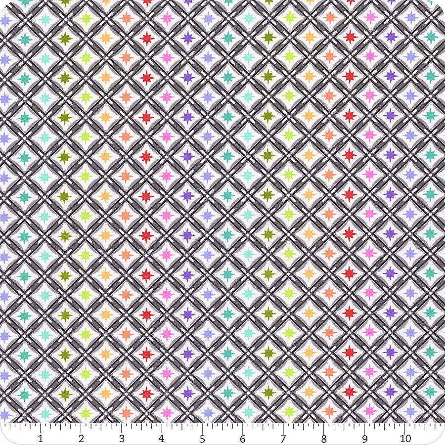 Roar! Stargazer Geo Storm Multi Tula Pink Free Spirit Cotton Fabric