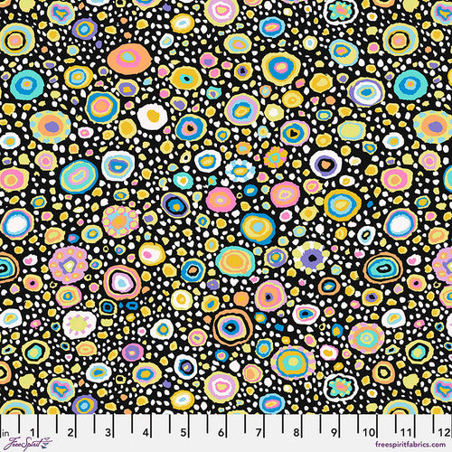 Roman Glass Contrast Black August 2023 Kaffe Fassett Collective Free Spirit Cotton Fabric FS-PWGP001.Contrast