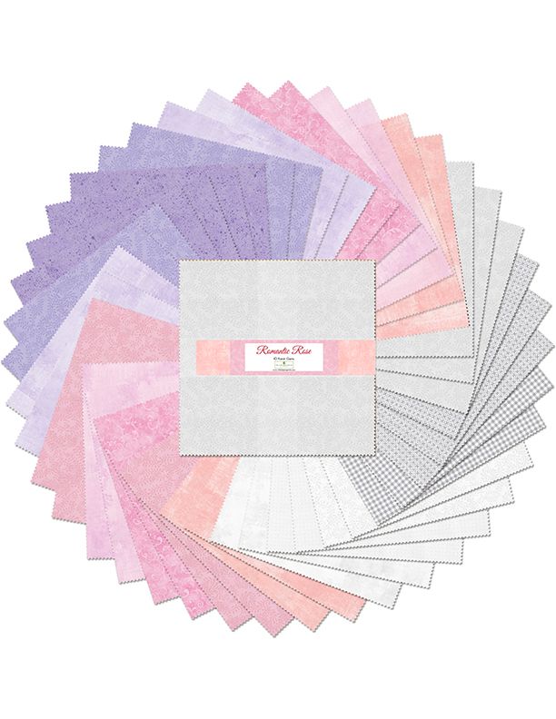 Romantic Rose 10" Squares Karat Gems Revised 4-5-24 Wilmington Prints Cotton Fabric