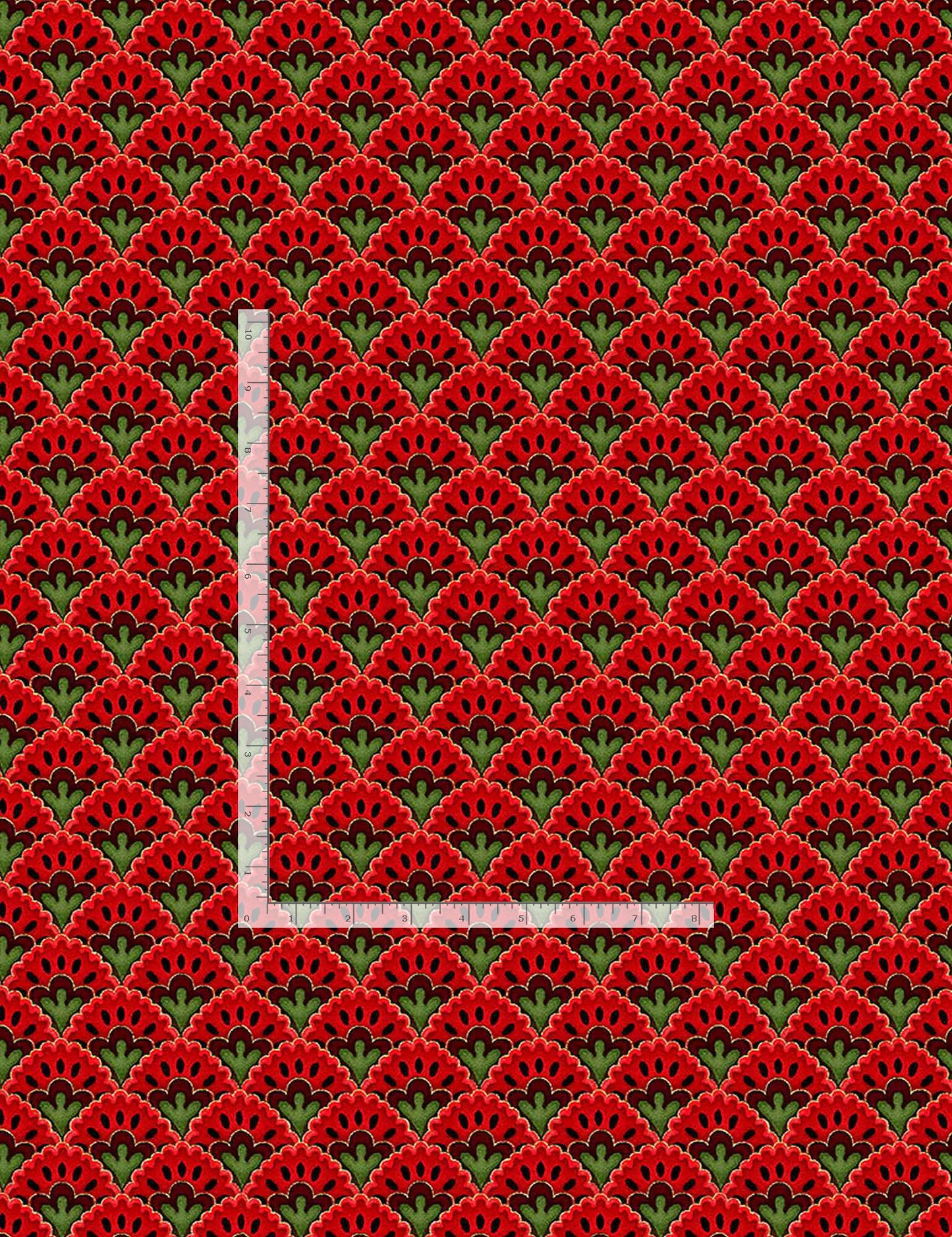 Rose Gilded Red Metallic Geo Red Chong-A Hwang Timeless Treasures Cotton Fabric TT-CM1319 Red