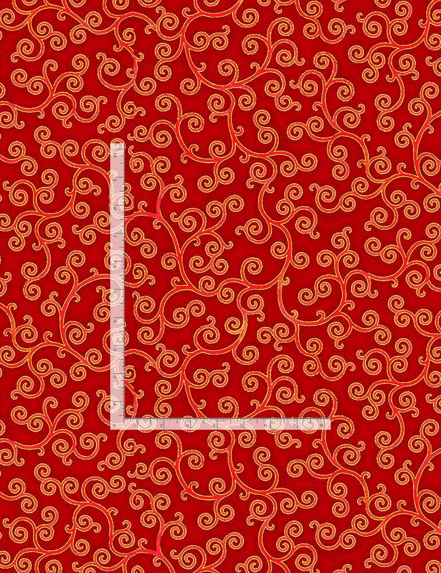 Rose Gilded Rose Metallic Curl Red Chong-A Hwang Timeless Treasures Cotton Fabric TT-CM1320 Red