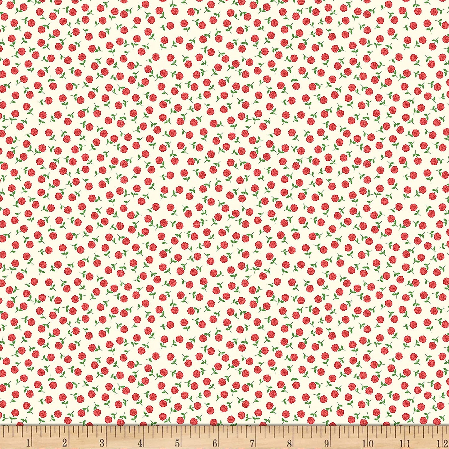 Roses Let's Play Cute Tossed Roses Cream Timeless Treasures Cotton Fabric TT C8996 Cream