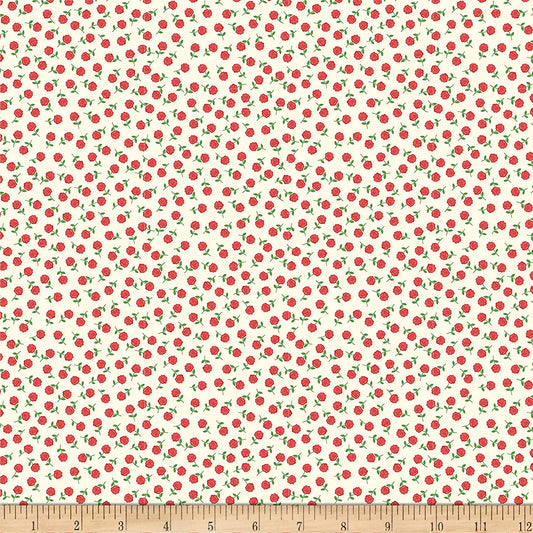 Roses Let's Play Cute Tossed Roses Cream Timeless Treasures Cotton Fabric TT C8996 Cream