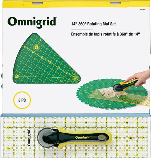 360 Rotating Cutting Mat Rotary Cutter and Ruler Set Dritz14RM14RC