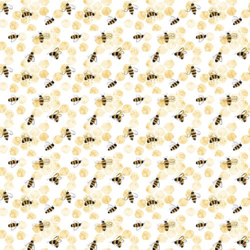 Royal Jelly Bees Ivory Jane Archer Blank Quilting Fabric Cotton Fabric
