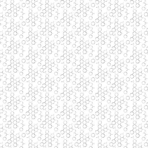 Royal Jelly Sketched Honeycomb White Jane Archer Blank Quilting Fabric Cotton Fabric