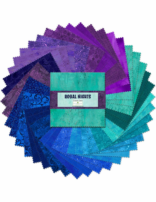 Royal Nights 5" Squares Karat Gems Wilmington Prints Cotton Fabric
