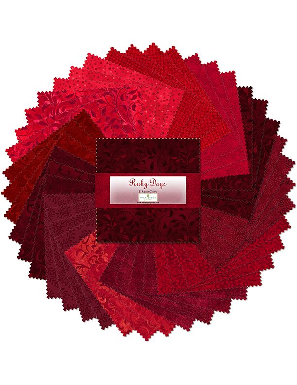 Ruby Days 5" Squares Karat Gems Revised 4-5-24 Wilmington Prints Cotton Fabric