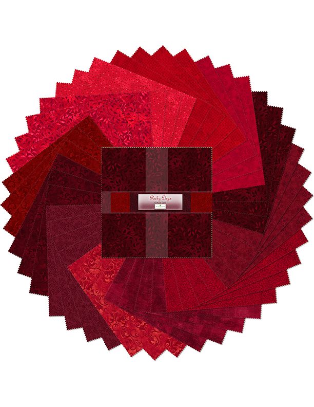 Ruby Days 10" Squares Karat Gems Revised 4-5-24 Wilmington Prints Cotton Fabric WP-512-3-512