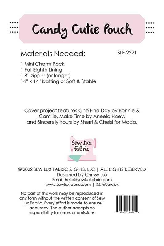 Candy Cutie Pouch Bag Tote Pattern Chrissy Lux Sew Lux Fabric & Gifts SLF-2221 | US Fabric Shop