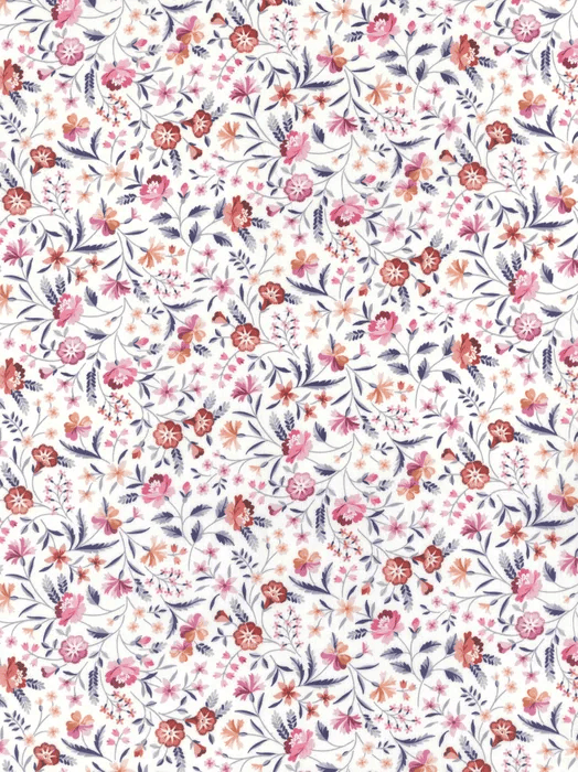 SS26 Floral Rebellion Robyn Emily Floral White Red Pink Liberty Fabrics Cotton Tana Lawn Fabric LF-036361008-C | US Fabric Shop
