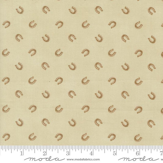 Saddle Ranch Lucky Horseshoe Tossed Tonal in Trail Dust Beige designed by Moda Fabrics 44 inches wide 100% Cotton Quilting Fabric