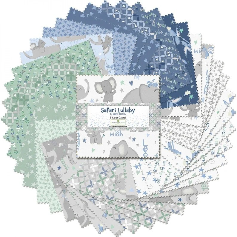 Safari Lullaby 5" Squares Karat Crystals Deane Beesley Wilmington Prints Cotton Fabric