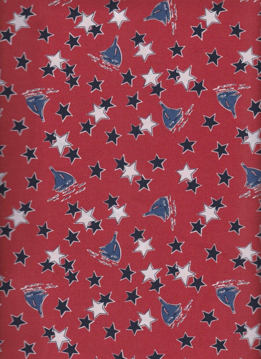 Sail Boats Nautical Patriotic Theme Stars Springs Creative Cotton Fabric