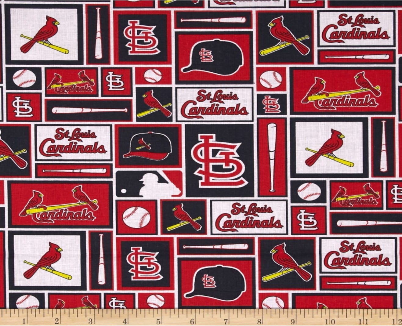 Saint Louis Cardinals MLB Baseball Box 58" Fabric Traditions Cotton Fabric MLB-6654B