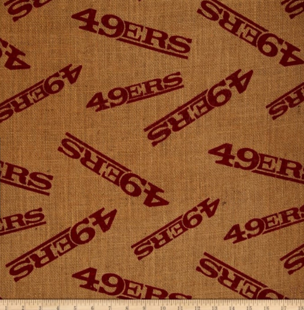 San Francisco 49ers NFL Football Burlap 47" Jute Fabric Traditions Fabric NFL-6498