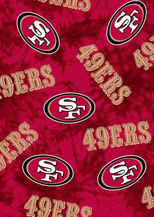 San Francisco 49ers NFL Football Canvas Tie Dye Fabric Traditions Cotton Fabric NFL-70560-CH