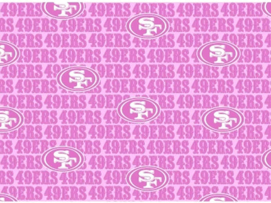 San Francisco 49ers NFL Football Pink Mini Print 58" Fabric Traditions Cotton Fabric NFL-70412D