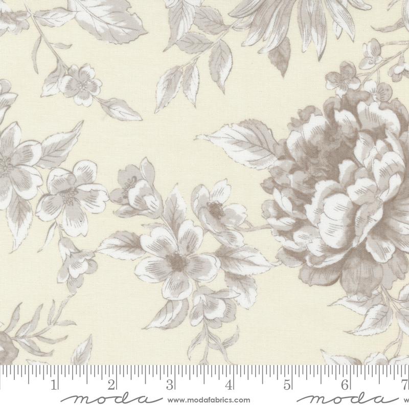 Sandalwood Camellia Floral Opal Natural 3 Sisters Moda Cotton Fabric