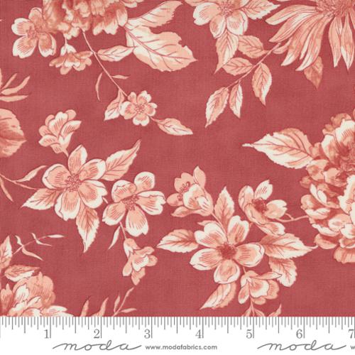 Sandalwood Camellia Floral Rosewood Rust 3 Sisters Moda Cotton Fabric