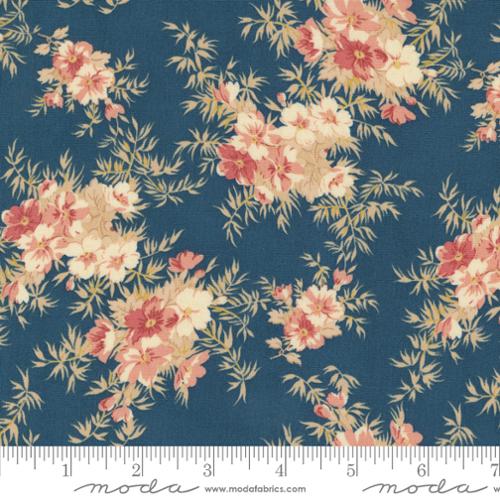 Sandalwood Cassandra Floral Indigo Dark Blue 3 Sisters Moda Cotton Fabric