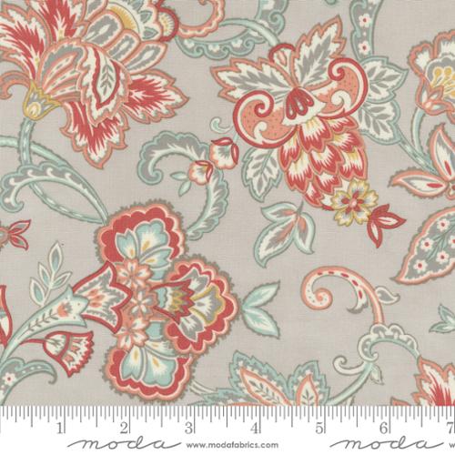 Sandalwood Fleur Paisley Moonbeam Grey 3 Sisters Moda Cotton Fabric