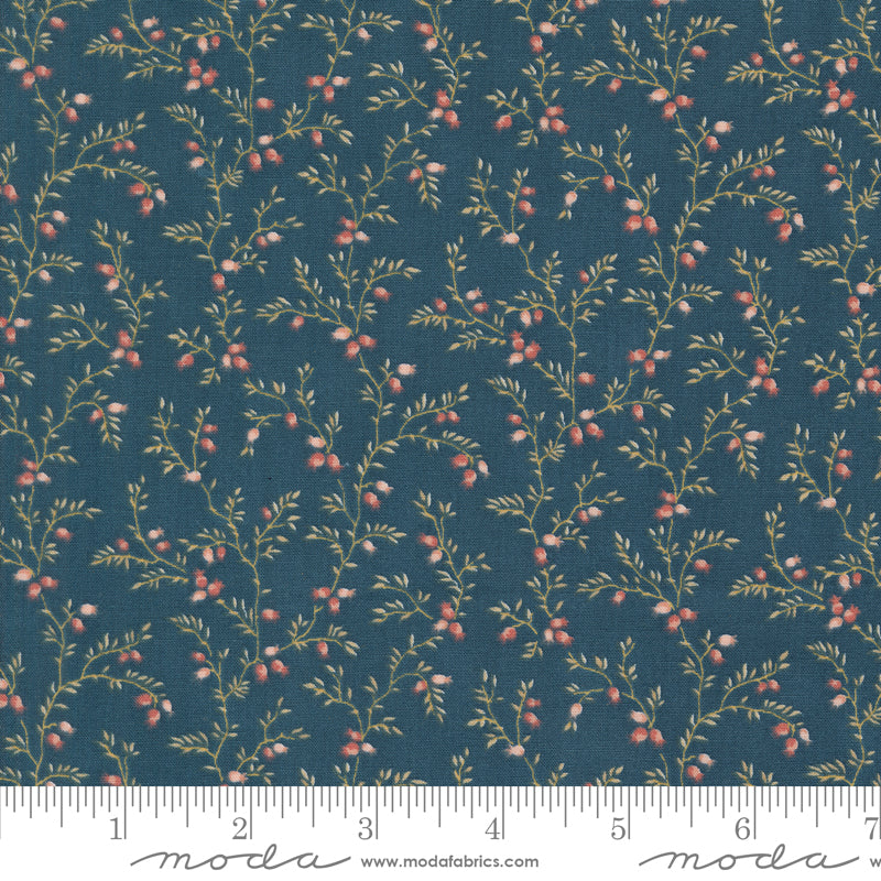 Sandalwood Liana Blenders Vine Berry Indigo Dark Blue 3 Sisters Moda Cotton Fabric