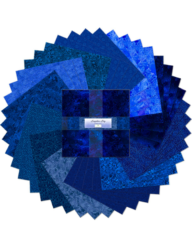 Sapphire Sky 10" Squares Karat Gems 42pcs Wilmington Prints Cotton Fabric WP-512-5-212