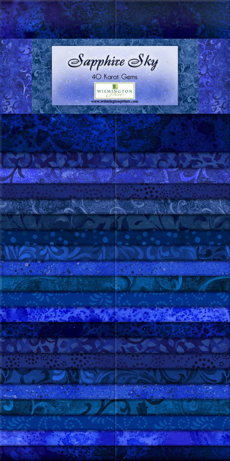 Sapphire Sky 2.5" Strips Karat Gems Wilmington Prints Cotton Fabric WP-842-5-842
