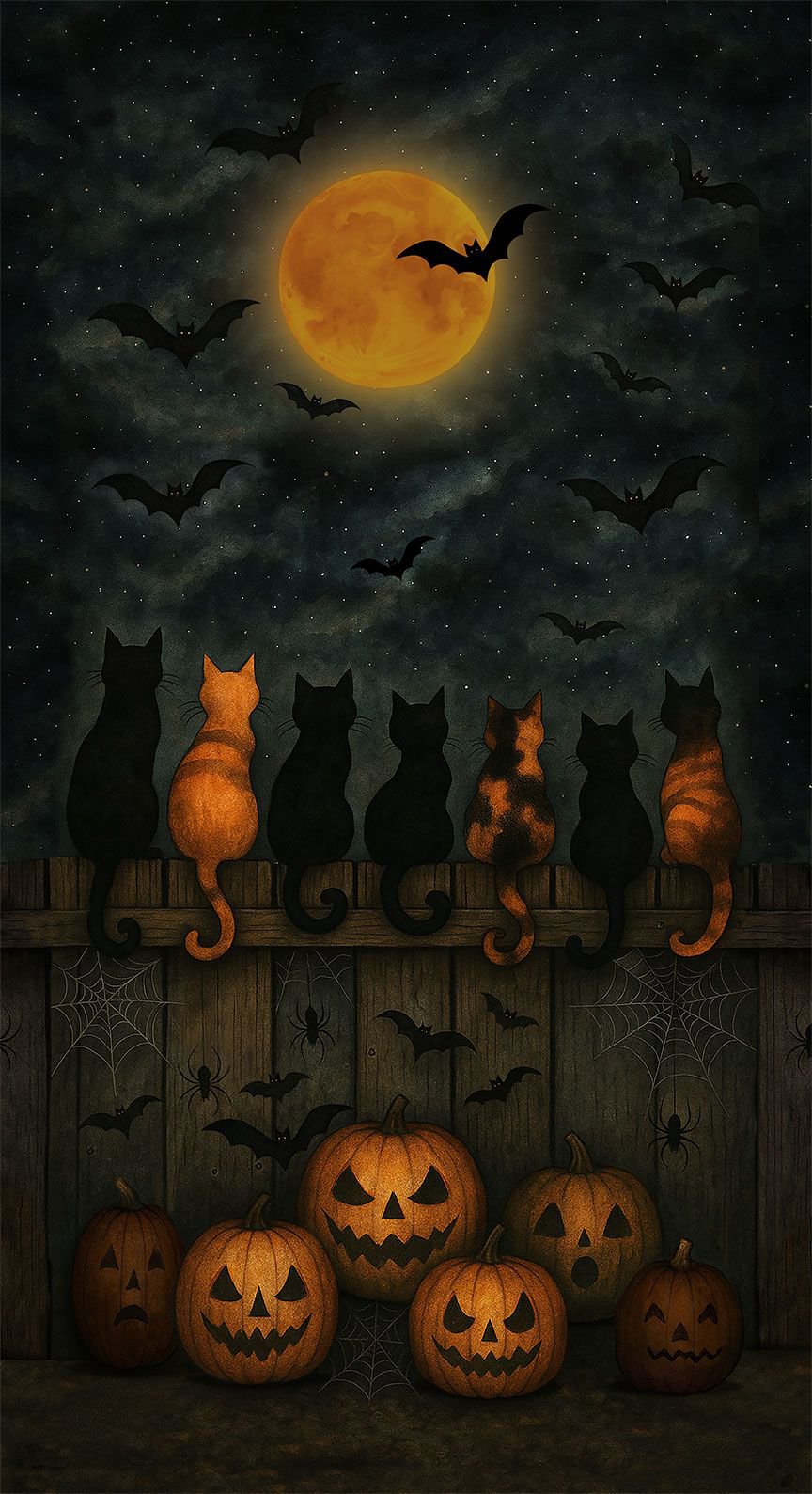 Scaredy Fence Cats Panel 24" Timeless Treasures Cotton Fabric TT-PANEL-CD4236-SLATE