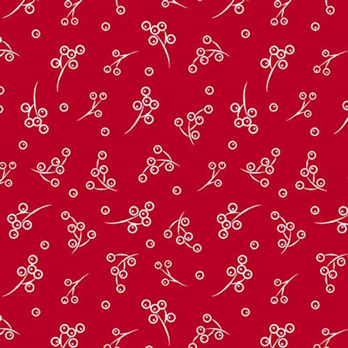Scarlet Story Berry Branches Red Color Pop Studios Blank Quilting Cotton Fabric